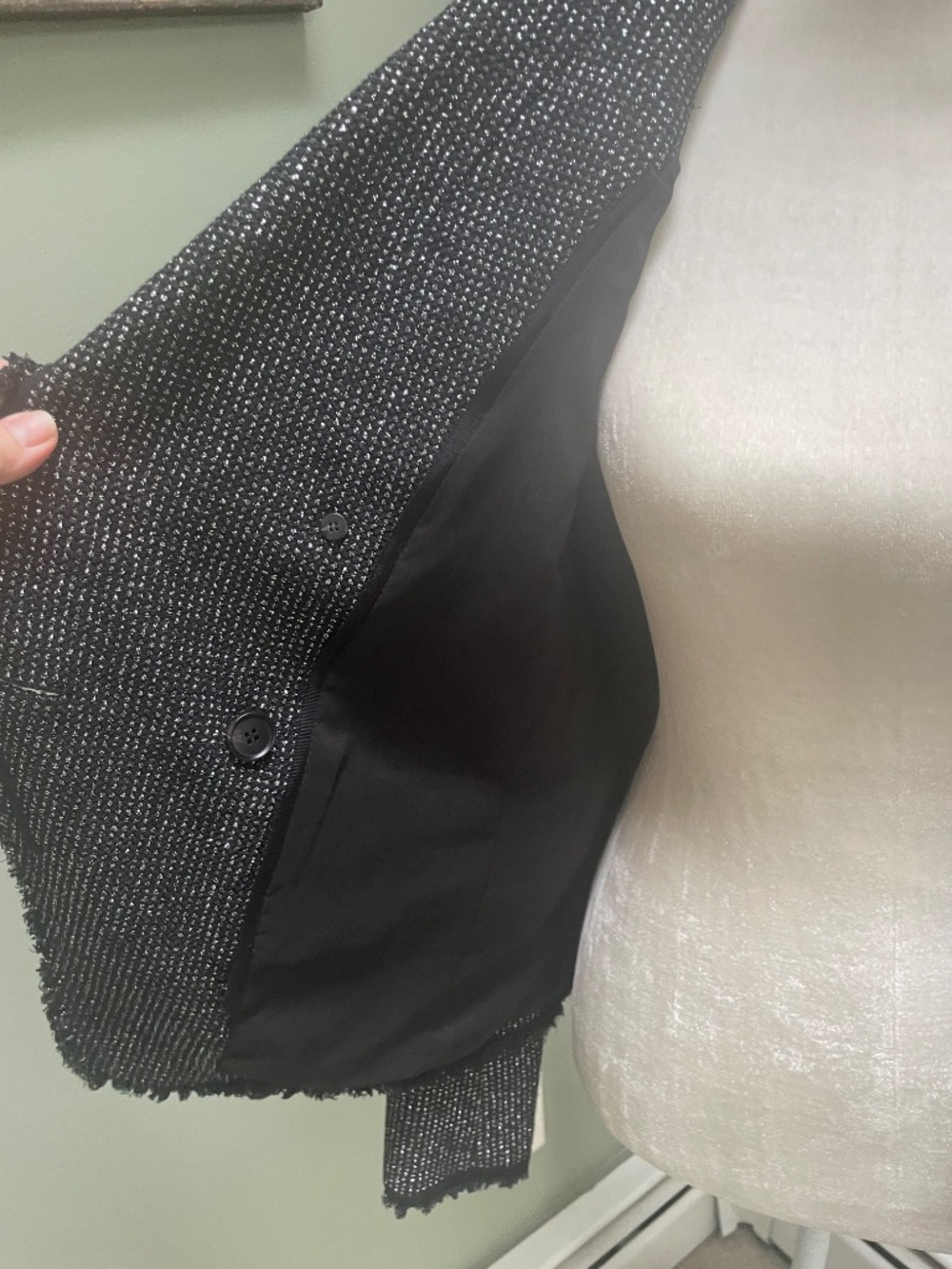 Veronica Beard Black Tweed Double-Breasted Blazer - Picture 6 of 8